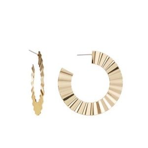 Gold Ray Hoop Earrings